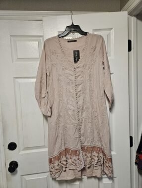 NWT Gretty Zueger Pale Rose Pink Dress Size Small